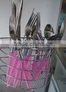 24 Pieces Stainless Steel Cutlery Set With Stand In PVC Box