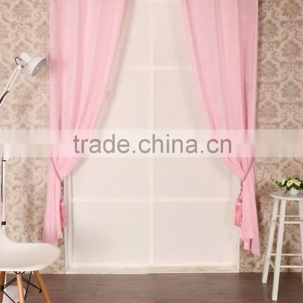 Simple Plain Linen Imitation Fabric Voile Eyelet Curtain Drapes