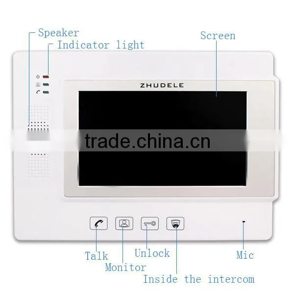 New Video DoorPhone 1 IN 1 Intercom System 7 Inch Screen Monitor Unlocking Hands-Free Intercommunication Night Vision Camera photo-2