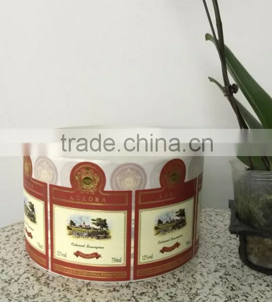 Low Price and High Quality Paper Material Red Wine Labels Printed Adhesive Stickers in Roll photo-2