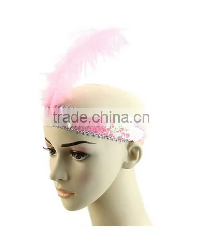 Headband Costume Accessory-3colors Ostrich Feather photo-5