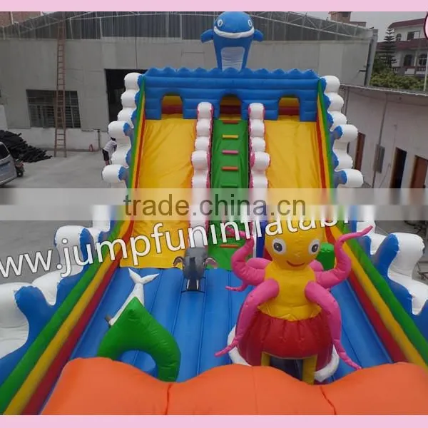 Inflatable Fun City Supplier / PVC Tarpaulin Playground / Large Slide photo-4