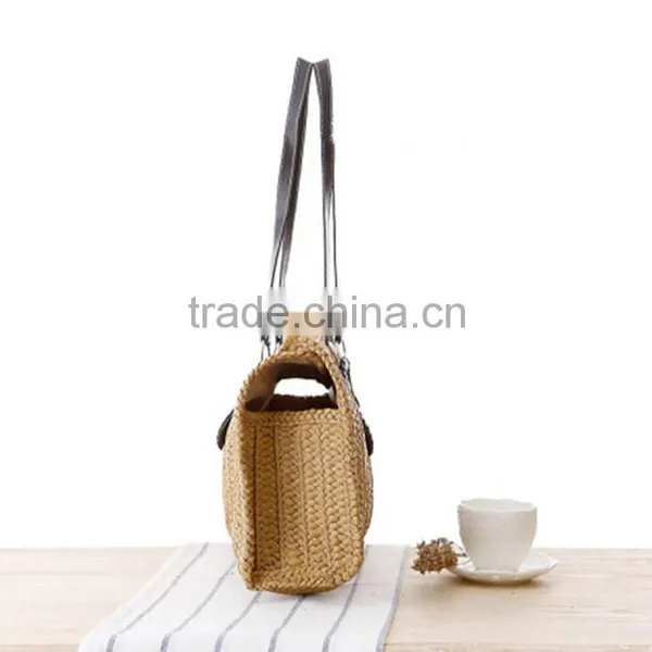 New Arrival Straw Bags Solid Women Sand Sea Shoulder Bags Leather Tote High Quality Bagbeach Bag Large Big Women Handbags photo-5