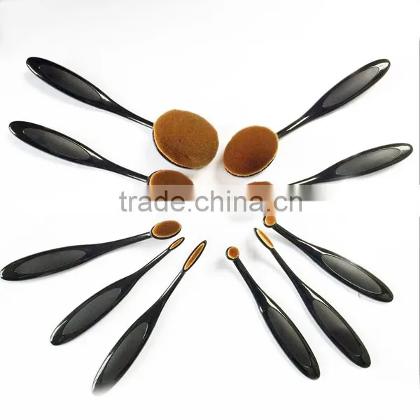 10x Foundation 2016 Brushes Toothbrush Shaped Cream Puff Black Oval Makeup Brush photo-2