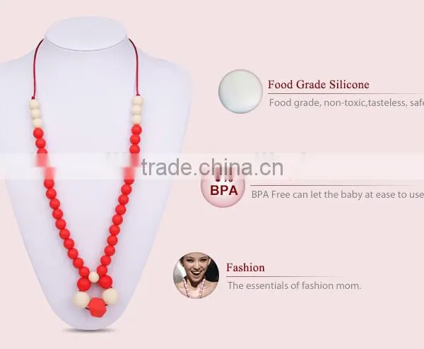 Mixed Shape Pendant Necklace Silicone Bead Necklace photo-3