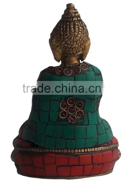 Brass Buddha Statue With Stone Finish photo-2
