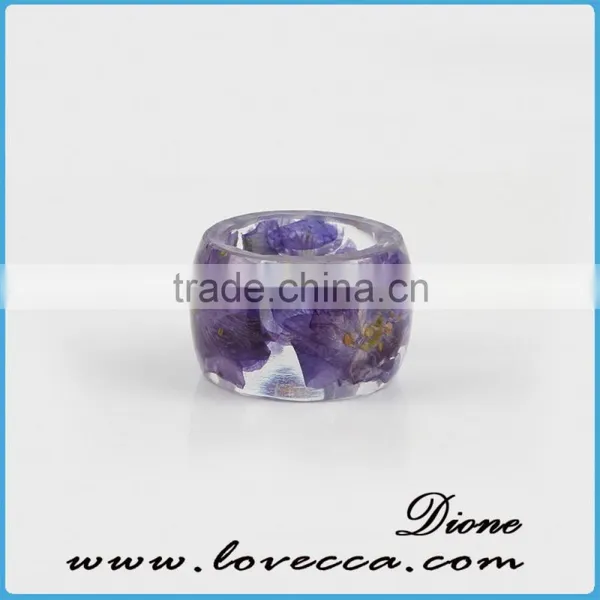 Blue Resin Ring Jewelry Lovely Flowers Resin Ring Women photo-4