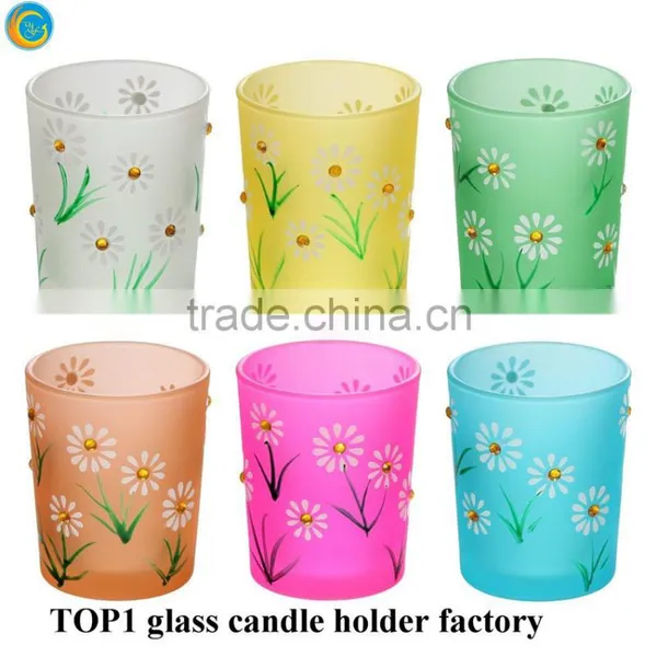 Green Flower Cheap Candle Holders With Diamonds photo-6