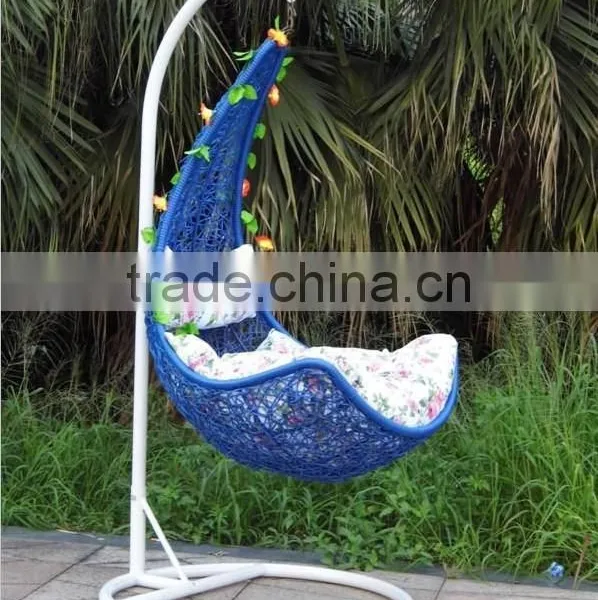 Garden Outdoor Furniture Rattan Hanging Hammock Wicker Swing Chair photo-3