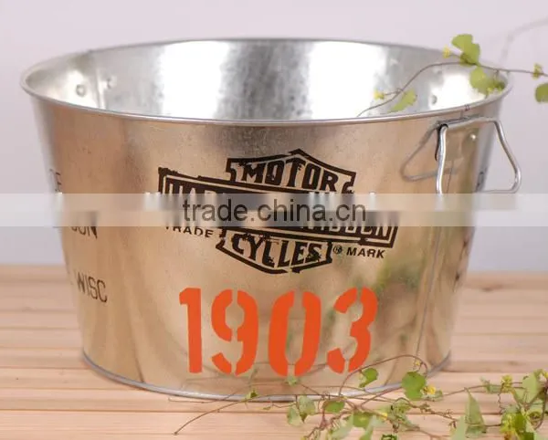 Galvanized Ice Bucket With Bottle Opener /Metal Ice Bucket With Handle photo-2