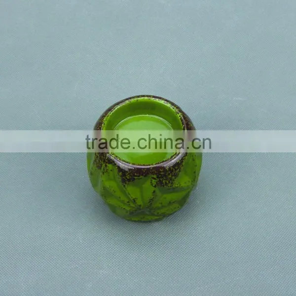 Home Decorative Green Ceramic Tealight Candle Holder photo-2