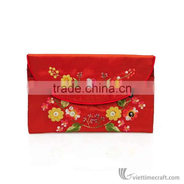Hand Embroidered Wallet to Store Money, Cosmetic, Personal Stuff, 100% Made From Natural Silk photo-3