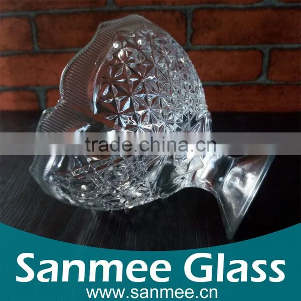 Elegant Embossed Ice Cream Bowl Hot Sale Gift Glass photo-3