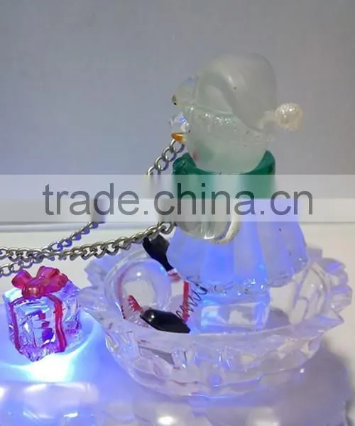12.5inch Acrylic Led Double Deer and Snowman Standing Ice Pedestal for Table Decoration photo-4