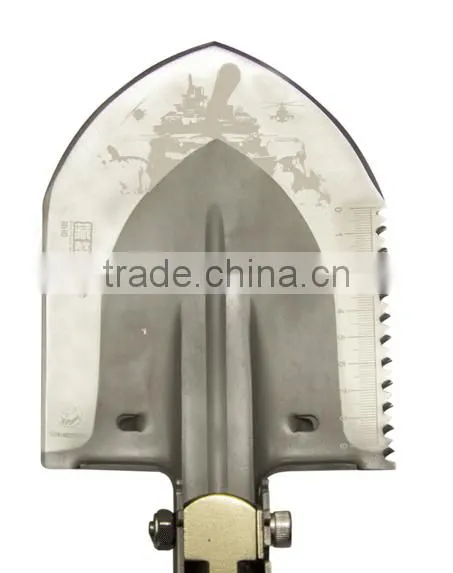 Outdoor Light Weight Folding Survival Multifunction Shovel,Golden Hunting Shovel as Hoe,Hammer,Saw photo-2