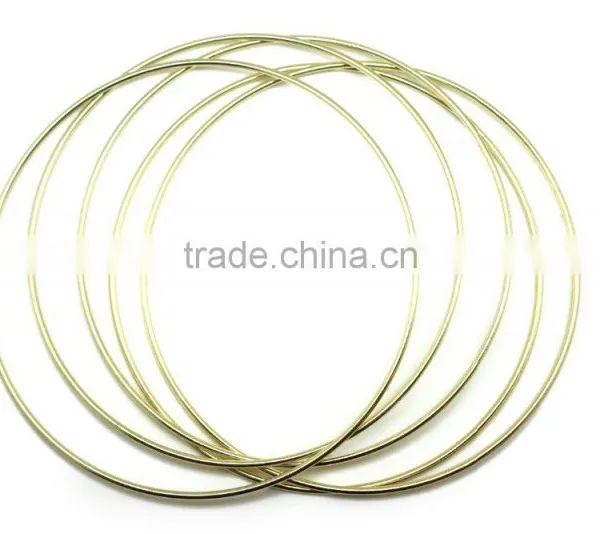 High Quality Bright Brass Color Metal O Ring for Handbag Round Ring, Butt Welded Steel Wire Rings ID 12" photo-3