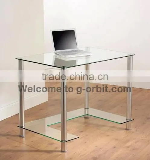 Metal Frame Design Modern Glass Computer Table photo-5