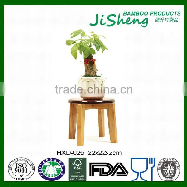 High Quality Round Bamboo Wood Cabinet Stool