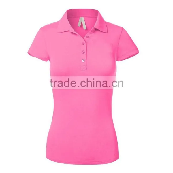 Good Quality Work Wear Design Sport Gym Clothes Heather Grey Gray Women Short Sleeve Cotton Polo Shirt Design With Combination photo-2
