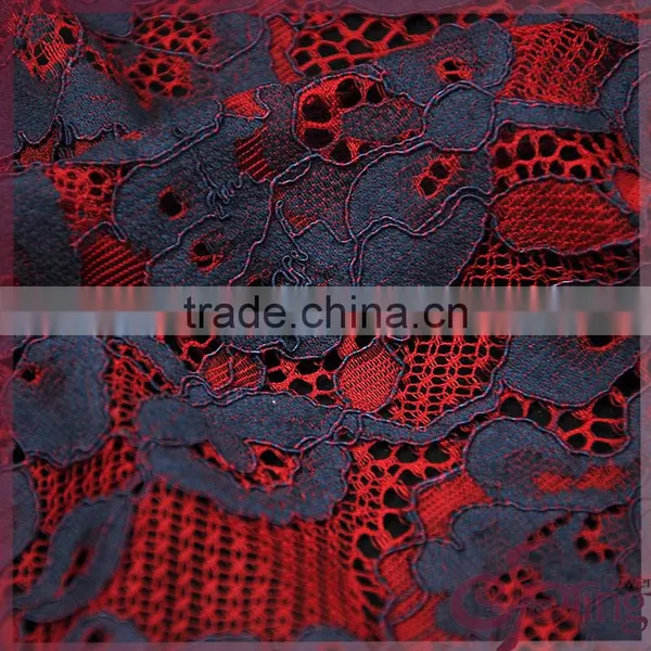 2 Colors Colorful Floral Warp Knitting Lace,jacquard Cotton Nylon Cord Lace Fabric for Dress photo-5