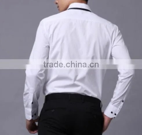 White Banded Collar Tuxedo Shirts Mandarin Collar Man Shirts Wedding Drss Shirts photo-3