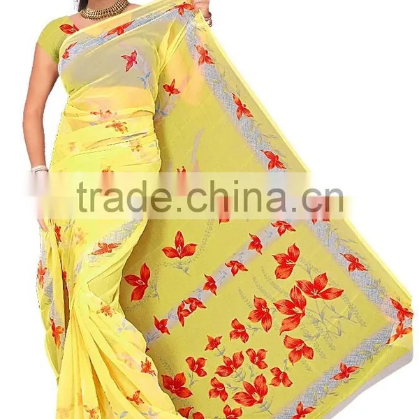 Polyster Print Saree photo-2