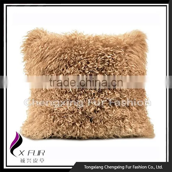 CX-D-04N New Design Large Sofa Mongolian Lamb Fur Cushions photo-6