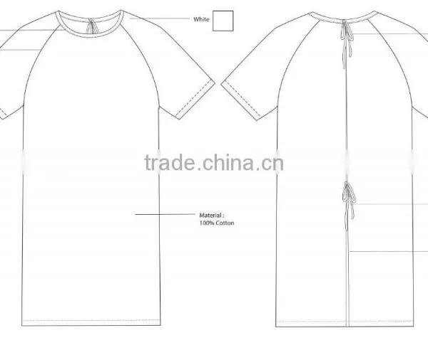 High Quality 100 Cotton Material Printing Pattern Patient Gown for Hospital Unisex Use photo-2