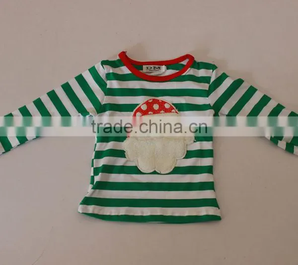 Wholesale Children's Boutique Clothing Christmas Outfit for Children Green Stripes Top and Pants photo-3