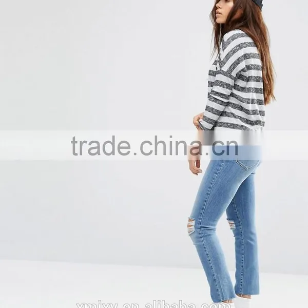Textured Stripe Rib Custom t Shirt Wholesale China photo-4