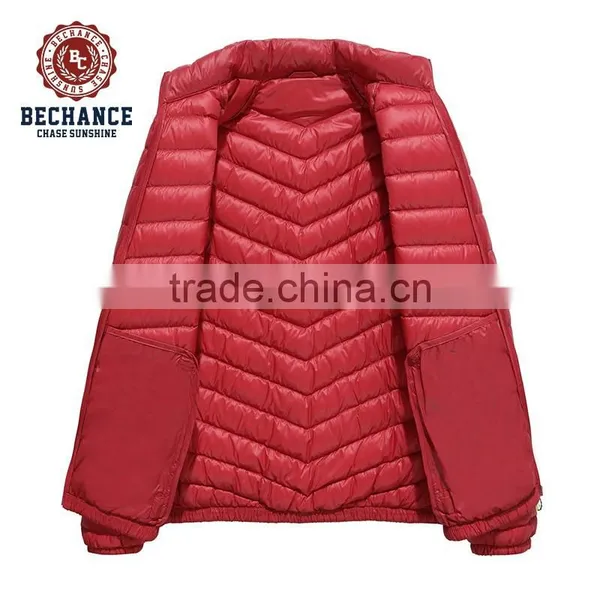 H1016 Mens Winter Down Coat Stand Collar Jacket Quilted Ultralight Down Jacket photo-3
