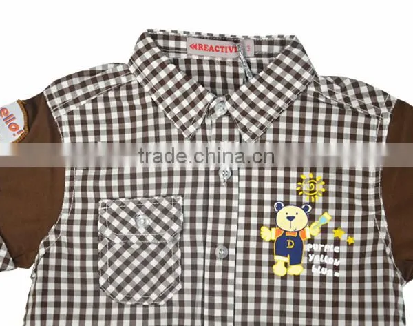 Cotton Cartoon Checked Children Blouse photo-6