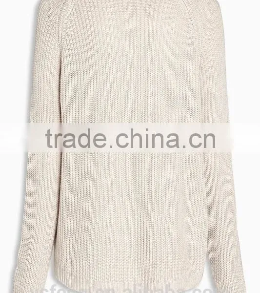 2017 Hottest Women Knit Top Sweater With Lace Trim Top photo-3