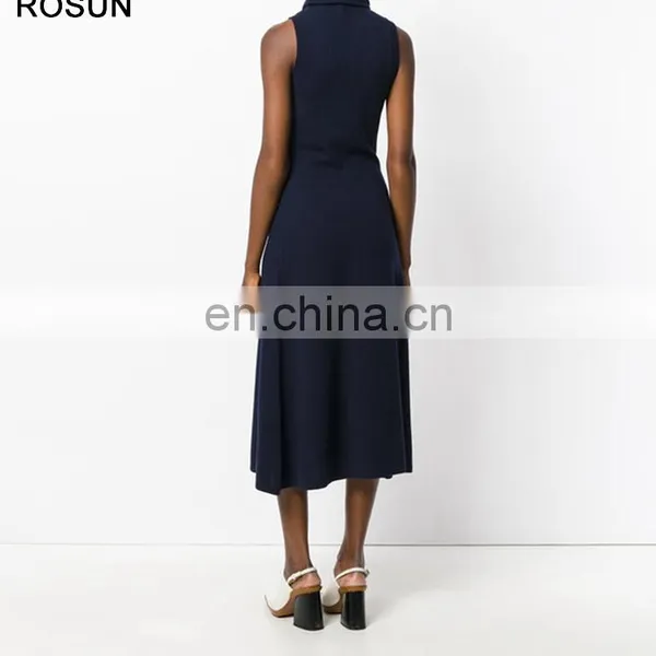 High Fashion Women 100% Wool Tie Neck Sweater Dress photo-5