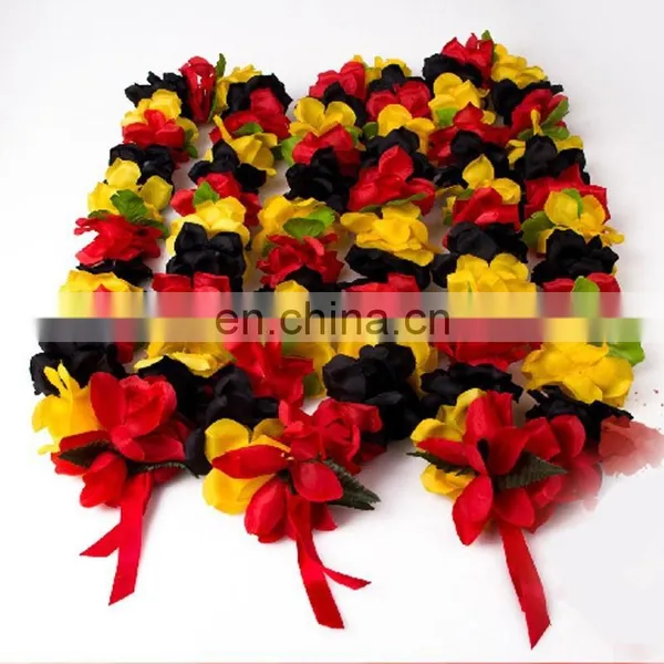 Red Black Yellow Flower Strings Garlands Germany National Flag Color Flower Lei photo-2