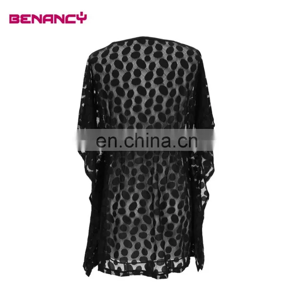 Sexy Lady Poco Dot Mesh Deep V-neck Poncho 2017 photo-2