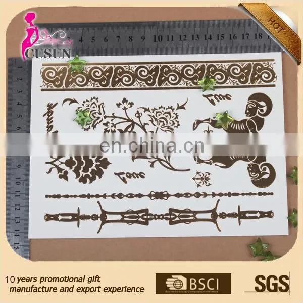Non-toxic Waterproof Tattoo Feature Blue and Silver Foil Tattoo Sticker Metal Temporary Tattoo Sticker photo-4