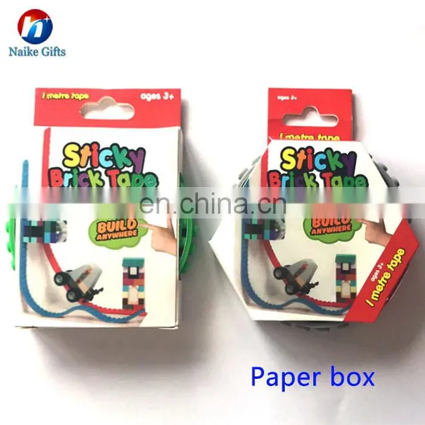 Reusable Adhesive Rolls Building Block Tape Colorful Silicone Building Blocks Tape for Kids photo-3