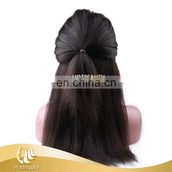 2017 New Arrival Hot Sale Brazilian Hair Ample and Silky Kinky Straight Virgin Hair Full Lace Wig photo-4