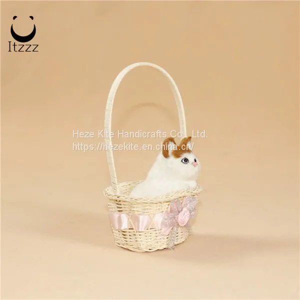 Lifelike Sleeping Cat With Hat Animated Plush Realistic Kitten Bedroom Decor Toys for Kids Vacation Cat Furry Cat photo-4