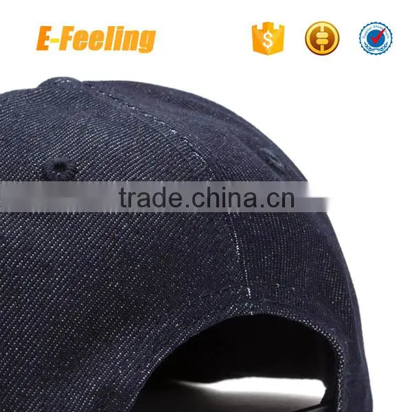 High Quality Plain Denim Snapback Hat Blank Jean Snapback Cap photo-6