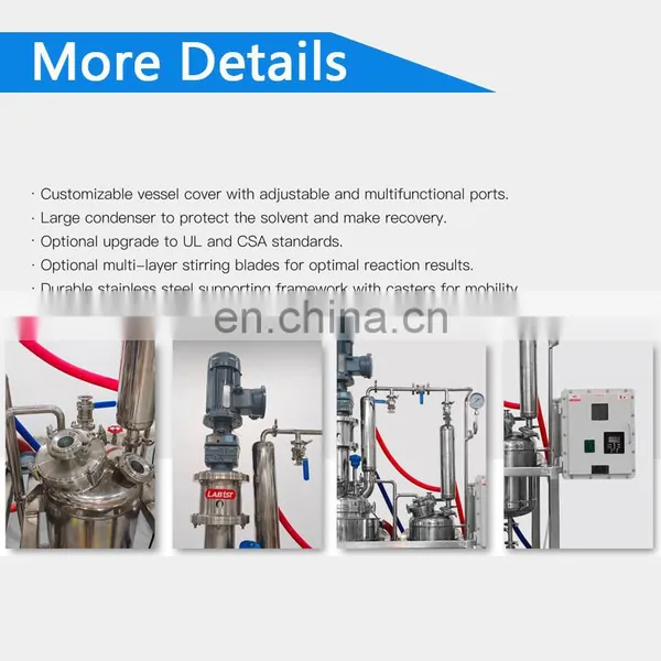 Good Price Lab Pilot Scale Laboratory Chemical Heated Filter Jacketed Crystallization Vacuum Sealed Stainless Steel Reactor for photo-4