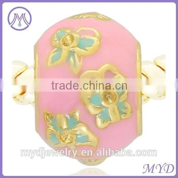 Hand Enameled Faberge Egg Bead for Charms DIY European Bracelet photo-2