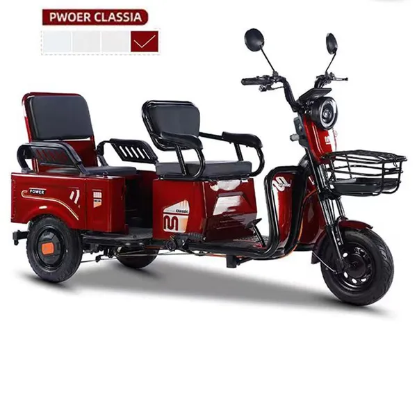 Safety and Popular 48V 500W Three Wheels Electrico Triciclo Electric Tricycle With Passenger Seat and Cargo