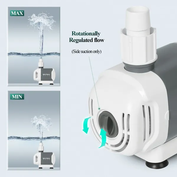 Boxtech Aquarium Water Pump, 3500L/H 55W Adjustable Ultra Quiet Fountain Water Pump With Filter for Aquarium photo-4