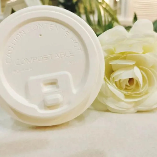 90mm Bagasse Foldback Coffee Cup Lids for Hot Drink