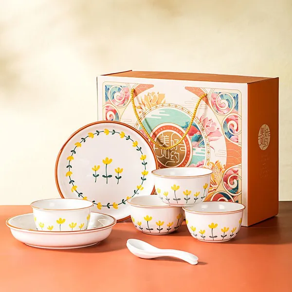 Ceramic Bowl and Dish Set Chinese Porcelain Porcelain Tableware photo-3