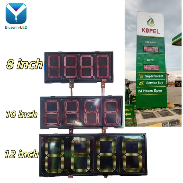 Waterproof Bluewin-LED 12 Inch 7 Segment Led Display Screen Gas Station Price Sign Board photo-2