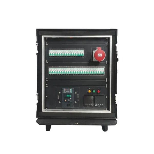 36 Channel Portable Wheeled Stage Power Distribution Unit, 400A Camlock Input Industrial Power Box With Multi Industrial & Stage Sockets