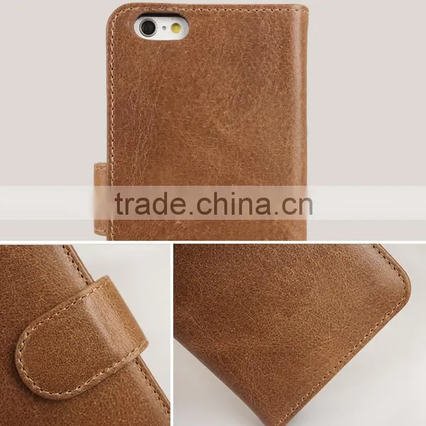 High Quality Genuine Leather Mobile Phone Flip Cover Case for IPhone 6 photo-6